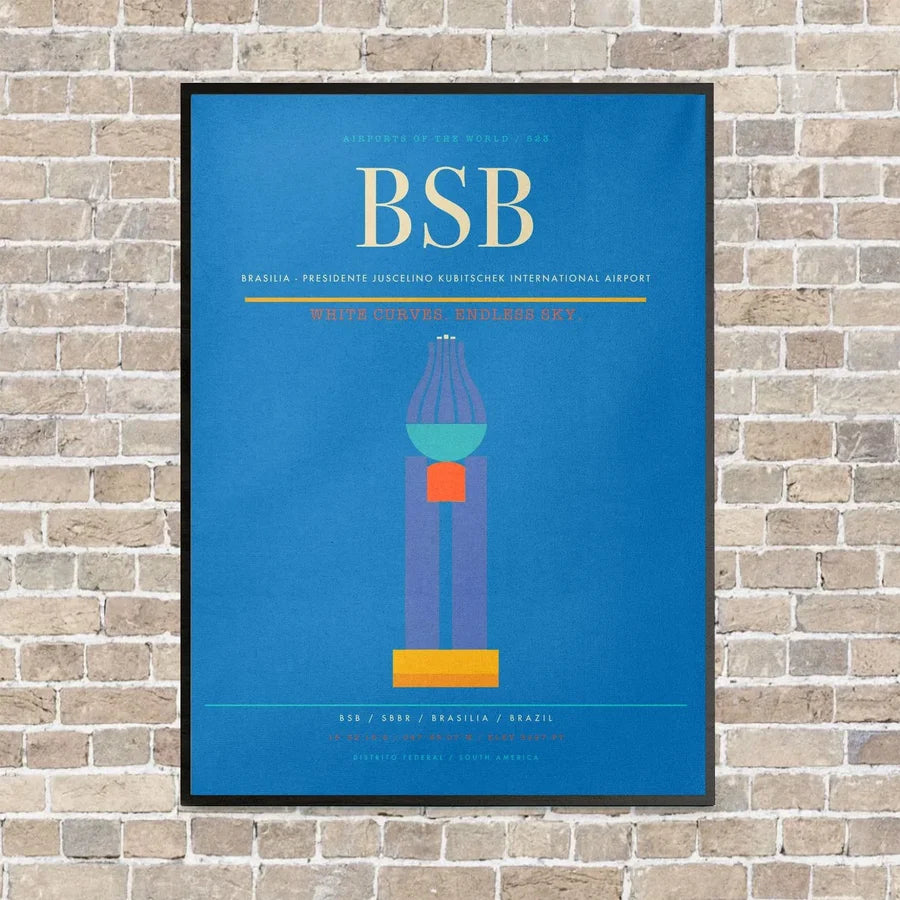 Brasilia - Presidente Juscelino Kubitschek International Airport BSB - Canvas Framed - Turquoise