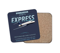 Thumbnail for Bombardier Global Express design on navy blue 1 piece coaster