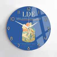 Thumbnail for Tarbes–Lourdes–Pyrénées Airport (LDE) design on blue no frame wall clock