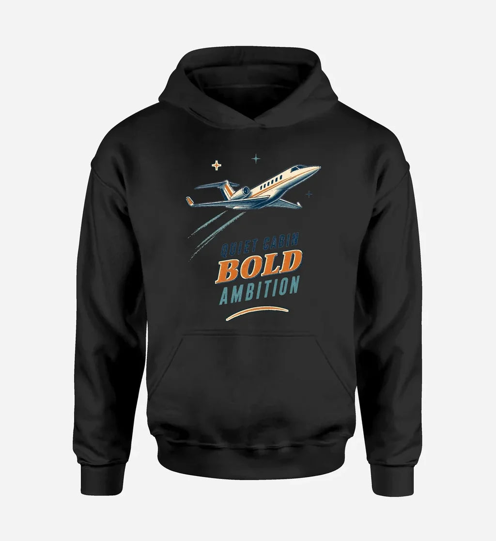 SIGNAL 579 - Quiet Cabin Bold Ambition design on black hoodie single side