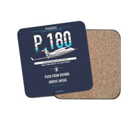 Thumbnail for Piaggio P.180 Avanti EVO design on navy blue 1 piece coaster