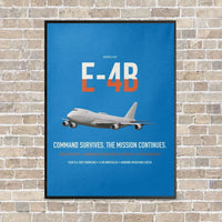 Thumbnail for E-4B Nightwatch vertical canvas print - framed - turquoise background