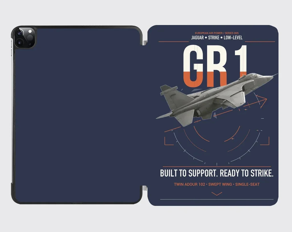 SEPECAT Jaguar GR1 design on navy blue ipad tablet case
