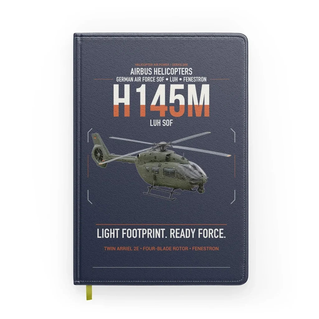 Airbus Helicopters H145M LUH SOF design on navy blue notebook