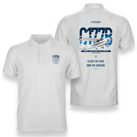 Thumbnail for Cessna 177B Cardinal design on white double-side polo t-shirt, double-side print