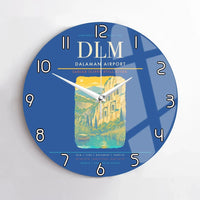 Thumbnail for Dalaman Airport (DLM) design on blue no frame wall clock