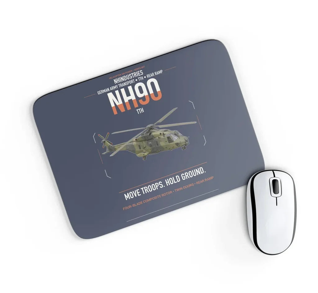 NHIndustries NH90 TTH design on navy blue rectangle mouse pad