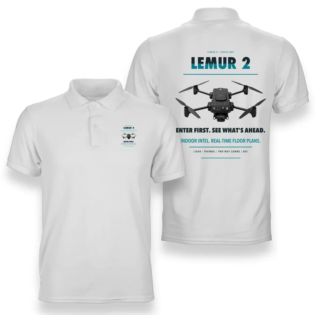 BRINC LEMUR 2 design on white polo