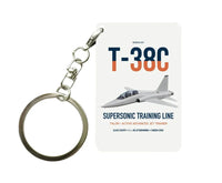 Thumbnail for T-38C Talon design on white designed key chain, double-side print