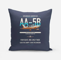 Thumbnail for Grumman American AA-5B Tiger design on navy blue pillow