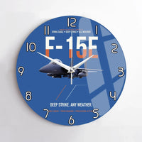 Thumbnail for F-15E Strike Eagle Deep Strike Any Weather design on blue no frame wall clock