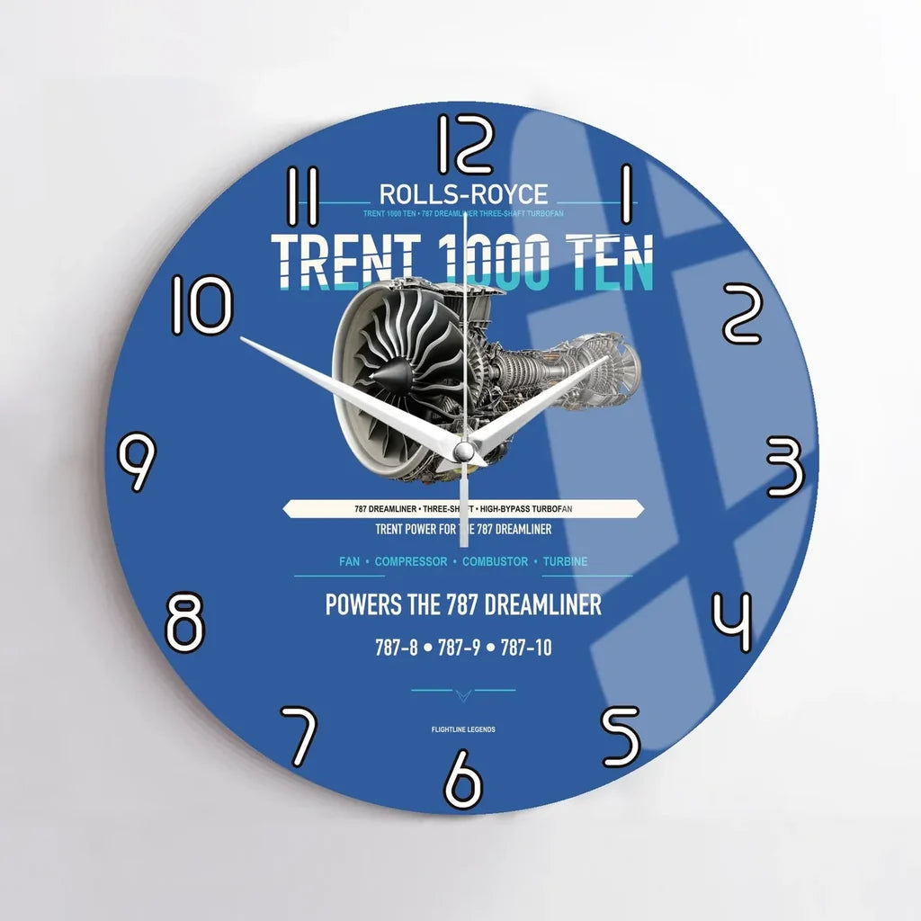 TRENT 1000 TEN design on blue no frame wall clock