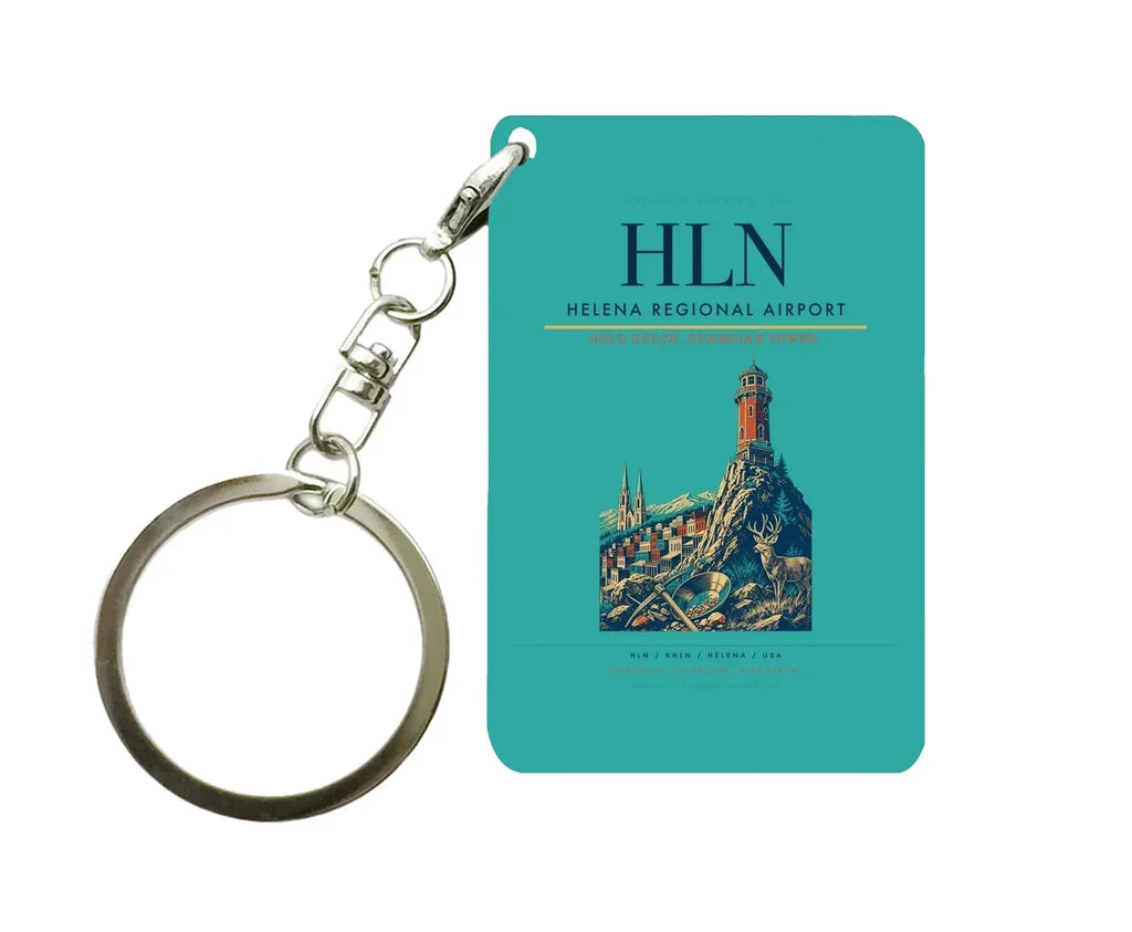 Helena Regional Airport (HLN) design on turquoise key chain