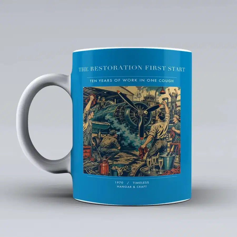 VINTAGE G4455 - The Restoration First Start - Ceramic Mug design on turquoise
