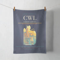 Thumbnail for Cardiff Airport (CWL) design on navy blue towel