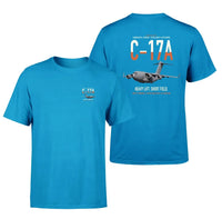 Thumbnail for C-17A Globemaster III design on turquoise double-side t-shirt, double-side print