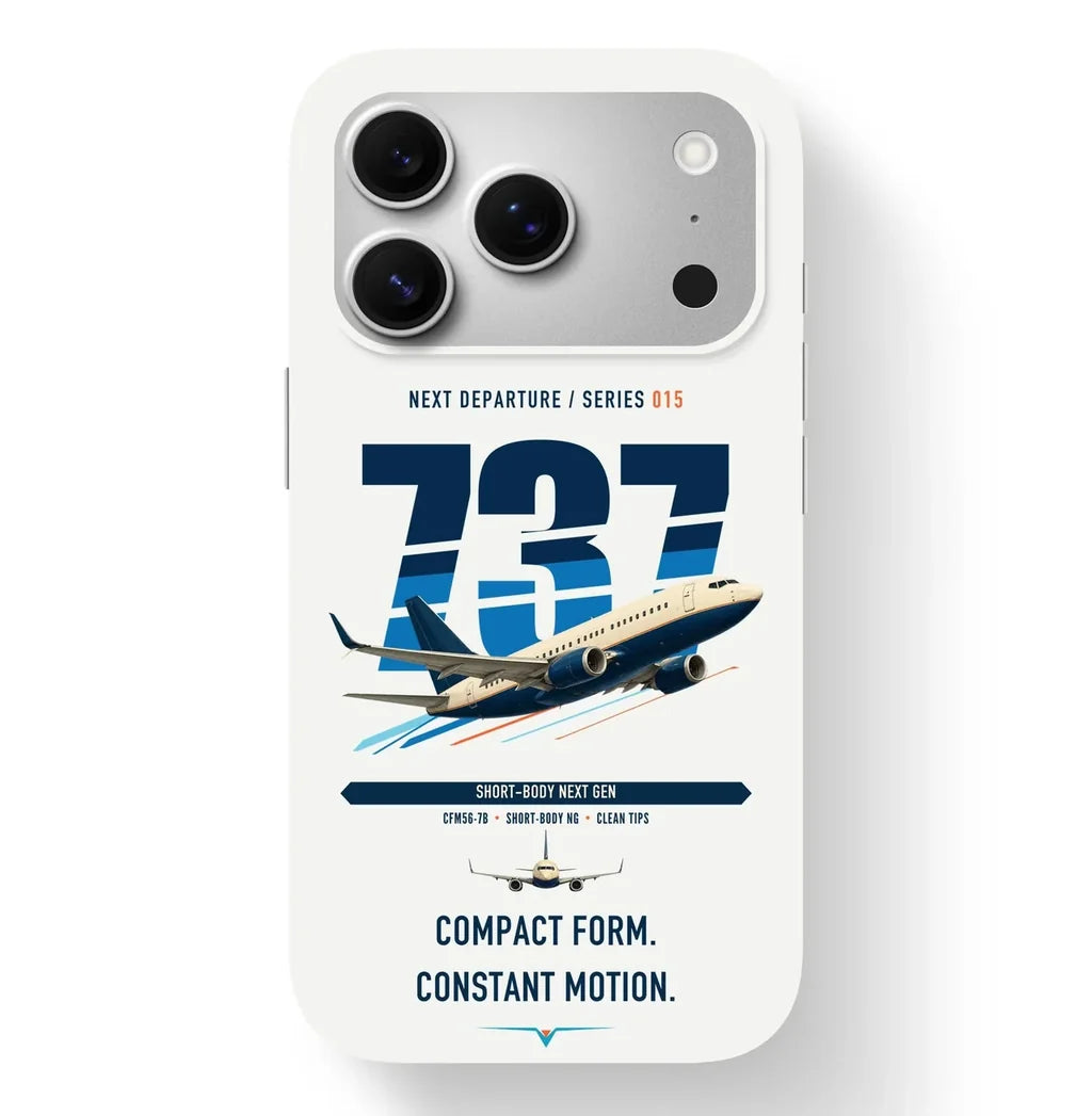 Boeing 737-700 NG design on white magsafe iphone case