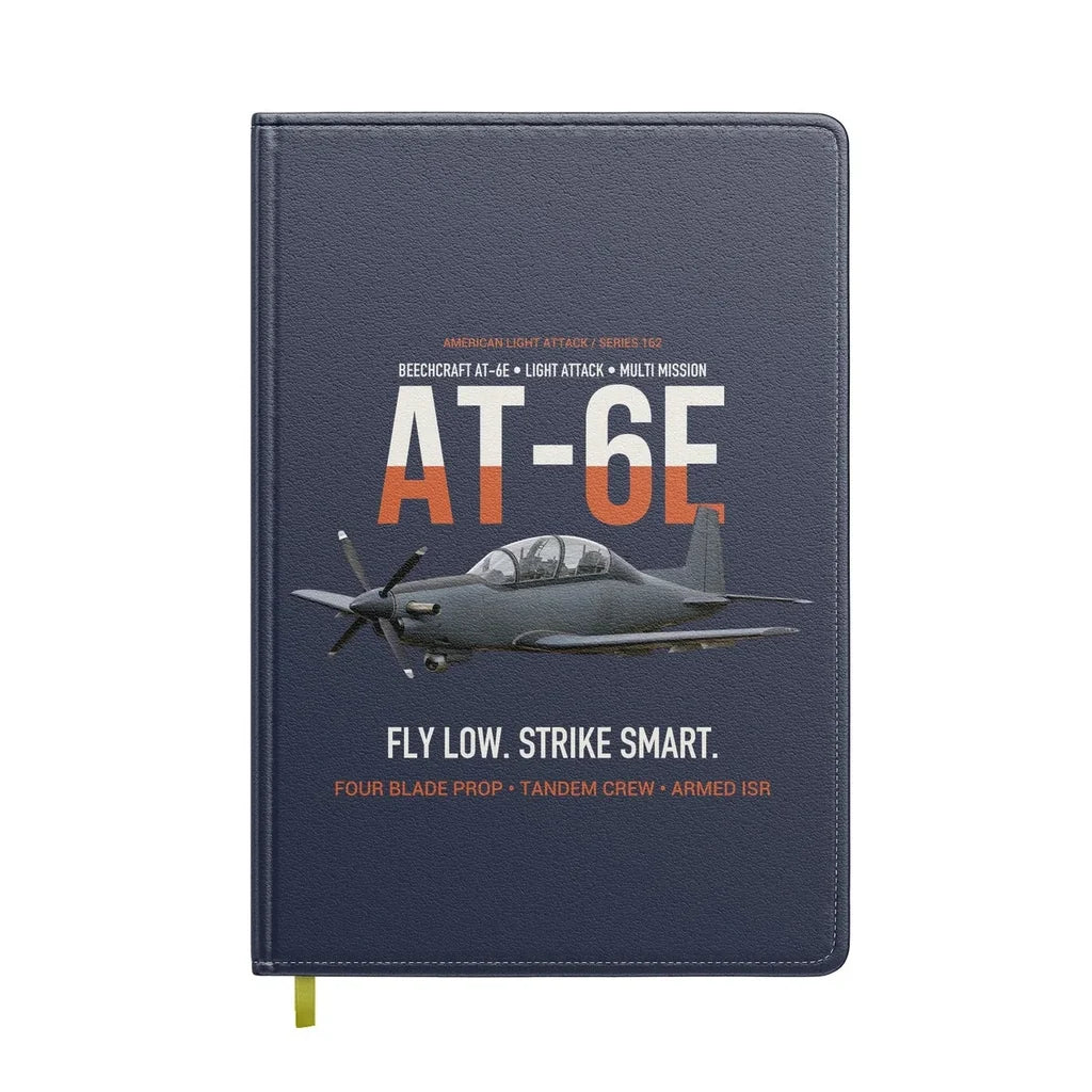 AT-6E Wolverine Light Attack design on navy blue notebook