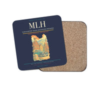Thumbnail for EuroAirport Basel-Mulhouse-Freiburg (MLH) design on navy blue 1 piece coaster