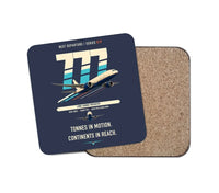 Thumbnail for Boeing 777F design on navy blue 1 piece coaster