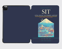 Thumbnail for Sitka Rocky Gutierrez Airport (SIT) design on navy blue ipad tablet case