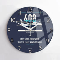 Thumbnail for Cessna 408 SkyCourier design on navy blue no frame wall clock