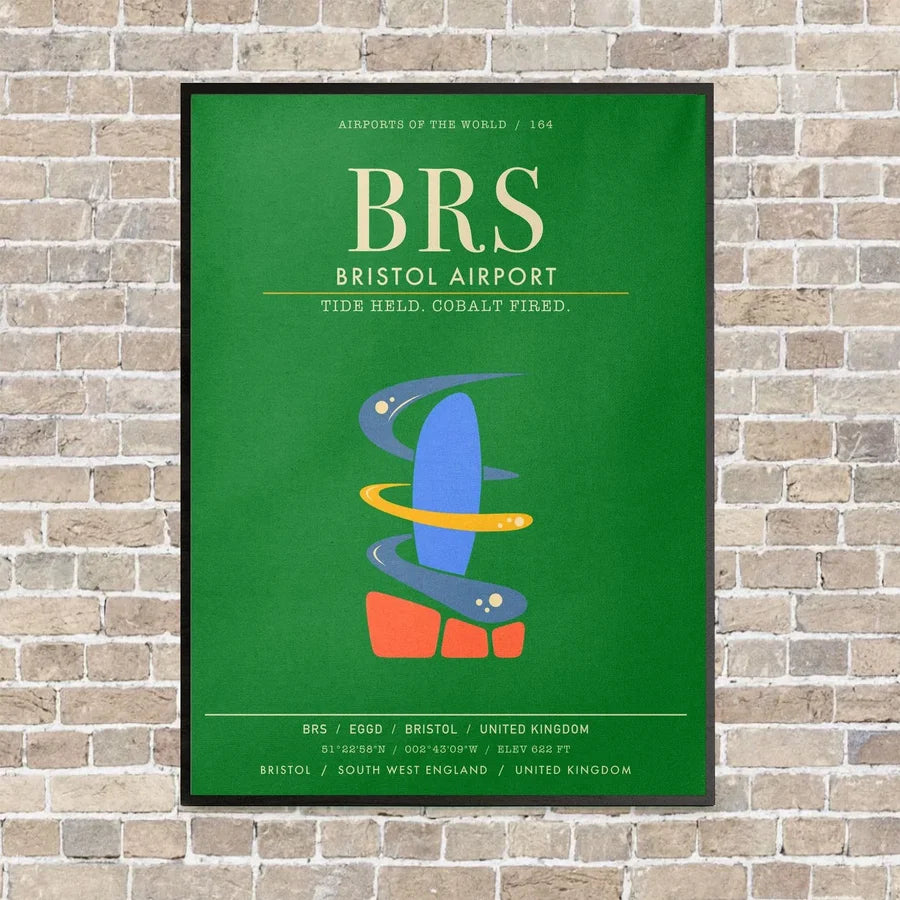Bristol Airport BRS - Canvas Framed - Green