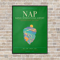 Thumbnail for Naples International Airport NAP - Canvas Framed - Green