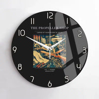Thumbnail for VINTAGE G4014 - The Propeller Shop - Designed Wall Clocks design on black no-frame