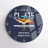 Thumbnail for Canadair CL-415 design on navy blue no frame wall clock