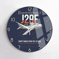 Thumbnail for Saab J 29F Tunnan design on navy blue no frame wall clock
