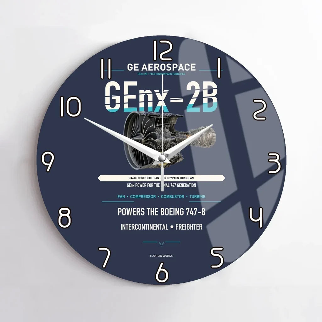 GEnx-2B design on navy blue no frame wall clock
