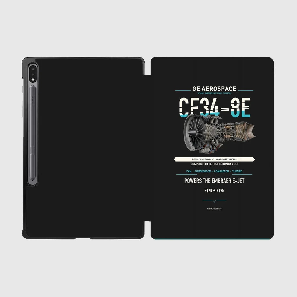 CF34-8E design on black samsung tablet tablet case