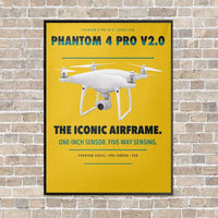 Thumbnail for DJI Phantom 4 Pro V2.0 vertical canvas print - framed - yellow background