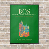 Thumbnail for Boston Logan International Airport BOS - Canvas Framed - Green