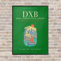Thumbnail for Dubai International Airport DXB - Canvas Framed - Green
