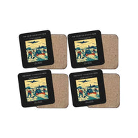 Thumbnail for The Snow Clearance Crew - Designed Coasters design on black 4-pieces-set