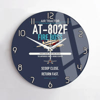 Thumbnail for Air Tractor AT-802F Fire Boss design on navy blue no frame wall clock