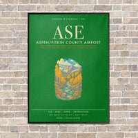 Thumbnail for Aspen - Pitkin County Airport ASE - Canvas Framed - Green