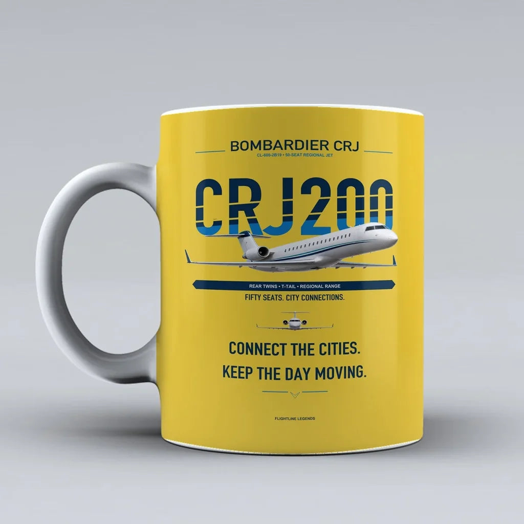 Mug design on yellow crj200
