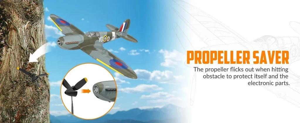 Spitfire 4CH RC Fighter RTF (Aileron, Gyro, Aerobatics, 3 Modes) Camouflage Blue - view 17
