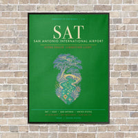 Thumbnail for San Antonio International Airport SAT - Canvas Framed - Green