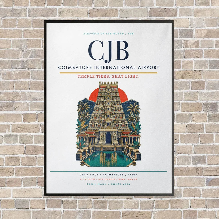 Coimbatore International Airport CJB - Canvas Framed - White