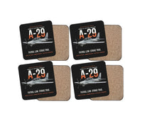 Thumbnail for A-29 Super Tucano Light Attack design on black 4 pieces set coaster