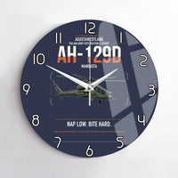 Thumbnail for AgustaWestland AH-129D Mangusta design on navy blue no frame wall clock