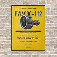 Thumbnail for PW4000-112 vertical canvas print - framed - yellow background