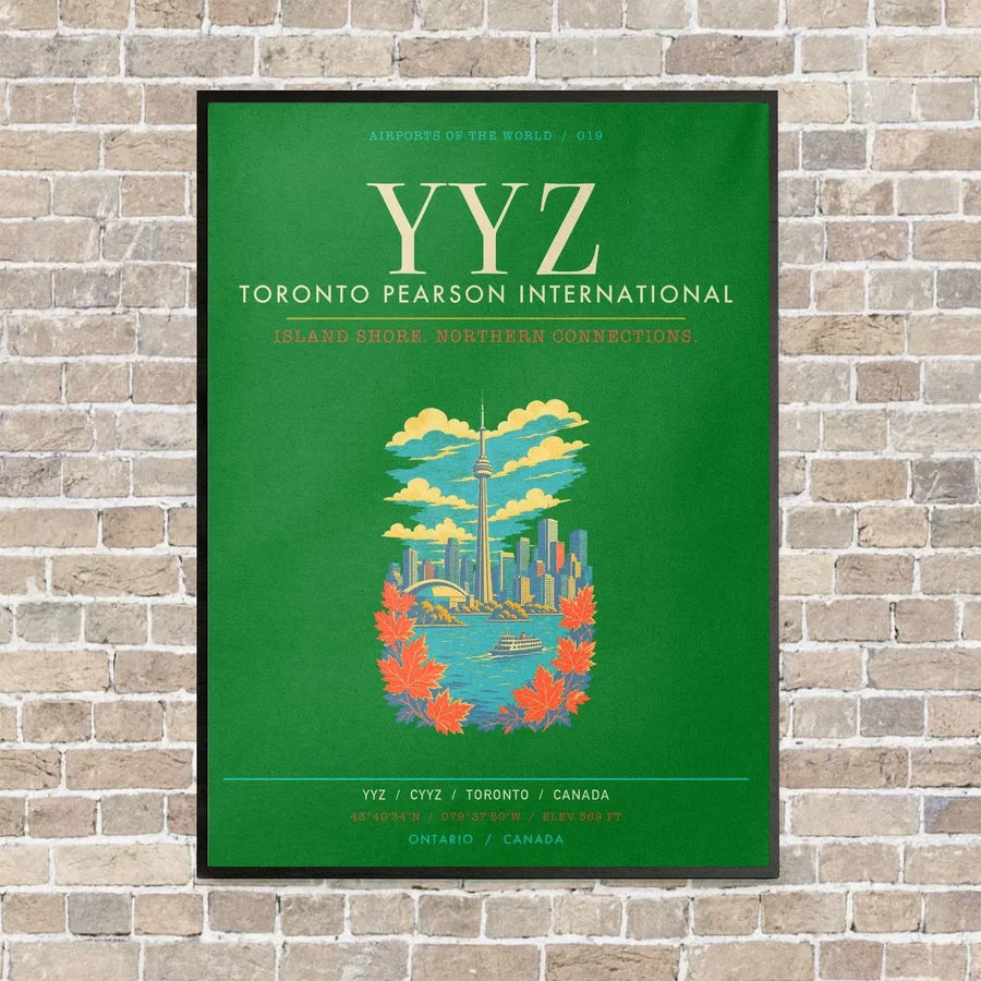 Toronto Pearson International Airport YYZ - Canvas Framed - Green