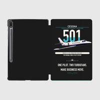 Thumbnail for Cessna 501 Citation I SP design on black samsung tablet tablet case