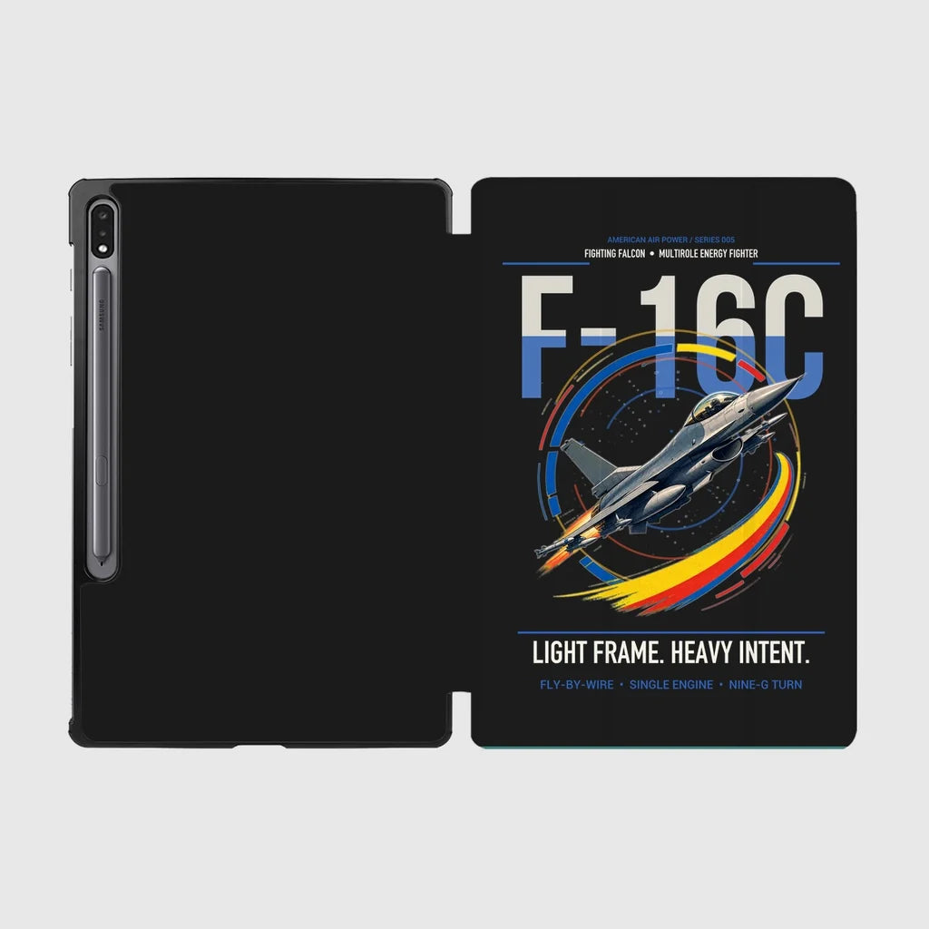 F-16C Fighting Falcon design on black samsung tablet tablet case