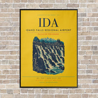 Thumbnail for Idaho Falls Regional Airport IDA vertical canvas print - framed - yellow background